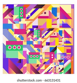 Trendy geometric elements memphis greeting cards design. Retro style texture, pattern and elements. Modern abstract design poster and cover template