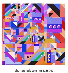 Trendy geometric elements memphis greeting cards design. Retro style texture, pattern and elements. Modern abstract design poster and cover template