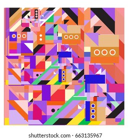 Trendy geometric elements memphis greeting cards design. Retro style texture, pattern and elements. Modern abstract design poster and cover template