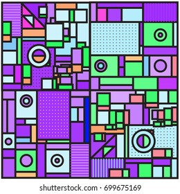 Trendy geometric elements memphis greeting cards design. Retro style texture, pattern and elements. Retro abstract pattern poster and cover design template for summer holiday season.