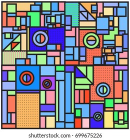 Trendy geometric elements memphis greeting cards design. Retro style texture, pattern and elements. Retro abstract pattern poster and cover design template for summer holiday season.