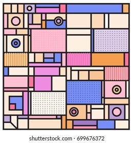 Trendy geometric elements memphis greeting cards design. Retro style texture, pattern and elements. Retro abstract pattern poster and cover design template for summer holiday season.