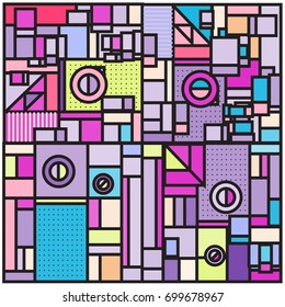 Trendy geometric elements memphis greeting cards design. Retro style texture, pattern and elements. Retro abstract pattern poster and cover design template for summer holiday season.