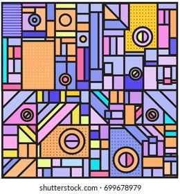 Trendy geometric elements memphis greeting cards design. Retro style texture, pattern and elements. Retro abstract pattern poster and cover design template for summer holiday season.