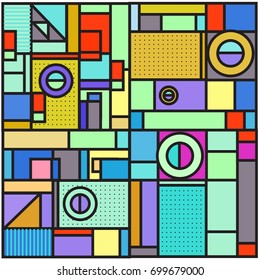 Trendy geometric elements memphis greeting cards design. Retro style texture, pattern and elements. Retro abstract pattern poster and cover design template for summer holiday season.