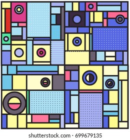 Trendy geometric elements memphis greeting cards design. Retro style texture, pattern and elements. Retro abstract pattern poster and cover design template for summer holiday season.
