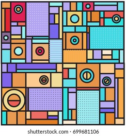 Trendy geometric elements memphis greeting cards design. Retro style texture, pattern and elements. Retro abstract pattern poster and cover design template for summer holiday season.