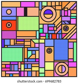 Trendy geometric elements memphis greeting cards design. Retro style texture, pattern and elements. Retro abstract pattern poster and cover design template for summer holiday season.
