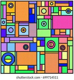 Trendy geometric elements memphis greeting cards design. Retro style texture, pattern and elements. Retro abstract pattern poster and cover design template for summer holiday season.