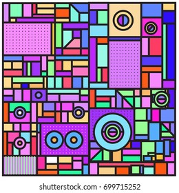 Trendy geometric elements memphis greeting cards design. Retro style texture, pattern and elements. Retro abstract pattern poster and cover design template for summer holiday season.