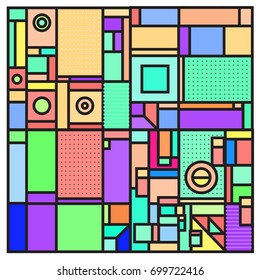 Trendy geometric elements memphis greeting cards design. Retro style texture, pattern and elements. Retro abstract pattern poster and cover design template for summer holiday season.