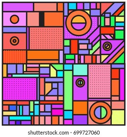 Trendy geometric elements memphis greeting cards design. Retro style texture, pattern and elements. Retro abstract pattern poster and cover design template for summer holiday season.