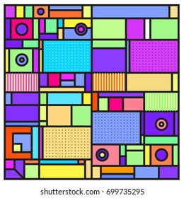 Trendy geometric elements memphis greeting cards design. Retro style texture, pattern and elements. Retro abstract pattern poster and cover design template for summer holiday season.