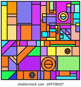 Trendy geometric elements memphis greeting cards design. Retro style texture, pattern and elements. Retro abstract pattern poster and cover design template for summer holiday season.