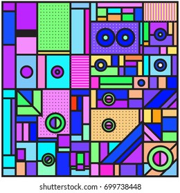 Trendy geometric elements memphis greeting cards design. Retro style texture, pattern and elements. Retro abstract pattern poster and cover design template for summer holiday season.