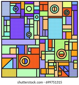 Trendy geometric elements memphis greeting cards design. Retro style texture, pattern and elements. Retro abstract pattern poster and cover design template for summer holiday season.