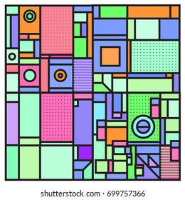 Trendy geometric elements memphis greeting cards design. Retro style texture, pattern and elements. Retro abstract pattern poster and cover design template for summer holiday season.