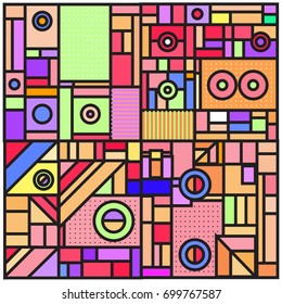 Trendy geometric elements memphis greeting cards design. Retro style texture, pattern and elements. Retro abstract pattern poster and cover design template for summer holiday season.