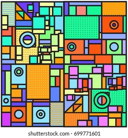 Trendy geometric elements memphis greeting cards design. Retro style texture, pattern and elements. Retro abstract pattern poster and cover design template for summer holiday season.