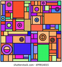 Trendy geometric elements memphis greeting cards design. Retro style texture, pattern and elements. Retro abstract pattern poster and cover design template for summer holiday season.