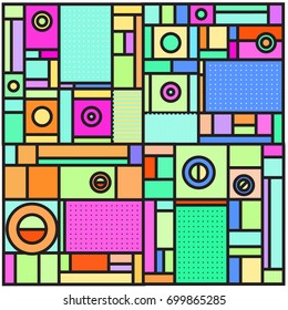 Trendy geometric elements memphis greeting cards design. Retro style texture, pattern and elements. Retro abstract pattern poster and cover design template for summer holiday season.