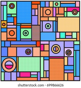Trendy geometric elements memphis greeting cards design. Retro style texture, pattern and elements. Retro abstract pattern poster and cover design template for summer holiday season.