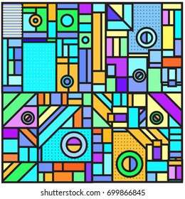 Trendy geometric elements memphis greeting cards design. Retro style texture, pattern and elements. Retro abstract pattern poster and cover design template for summer holiday season.