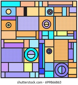 Trendy geometric elements memphis greeting cards design. Retro style texture, pattern and elements. Retro abstract pattern poster and cover design template for summer holiday season.