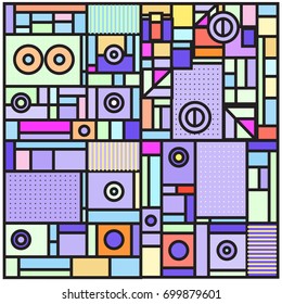 Trendy geometric elements memphis greeting cards design. Retro style texture, pattern and elements. Retro abstract pattern poster and cover design template for summer holiday season.
