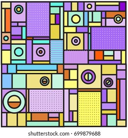 Trendy geometric elements memphis greeting cards design. Retro style texture, pattern and elements. Retro abstract pattern poster and cover design template for summer holiday season.