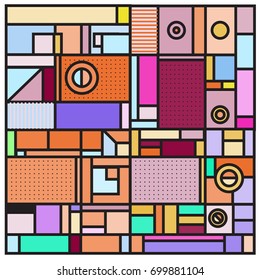 Trendy geometric elements memphis greeting cards design. Retro style texture, pattern and elements. Retro abstract pattern poster and cover design template for summer holiday season.