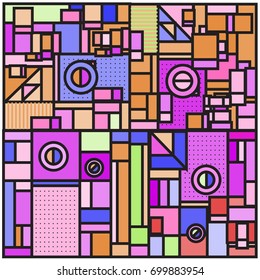 Trendy geometric elements memphis greeting cards design. Retro style texture, pattern and elements. Retro abstract pattern poster and cover design template for summer holiday season