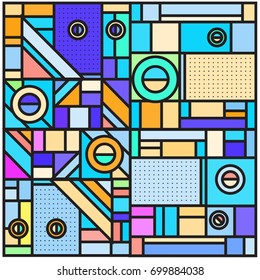 Trendy geometric elements memphis greeting cards design. Retro style texture, pattern and elements. Retro abstract pattern poster and cover design template for summer holiday season