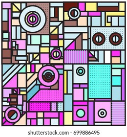Trendy geometric elements memphis greeting cards design. Retro style texture, pattern and elements. Retro abstract pattern poster and cover design template for summer holiday season.