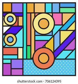 Trendy geometric elements memphis greeting cards design. Retro style texture, pattern and elements. Retro abstract pattern poster and cover design template for summer holiday season.