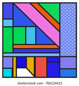 Trendy geometric elements memphis greeting cards design. Retro style texture, pattern and elements. Retro abstract pattern poster and cover design template for summer holiday season.