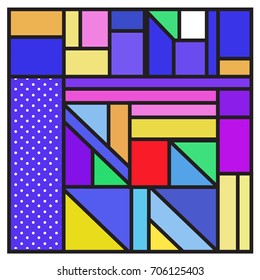 Trendy geometric elements memphis greeting cards design. Retro style texture, pattern and elements. Retro abstract pattern poster and cover design template for summer holiday season.
