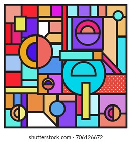Trendy geometric elements memphis greeting cards design. Retro style texture, pattern and elements. Retro abstract pattern poster and cover design template for summer holiday season.
