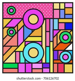 Trendy geometric elements memphis greeting cards design. Retro style texture, pattern and elements. Retro abstract pattern poster and cover design template for summer holiday season.
