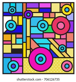 Trendy geometric elements memphis greeting cards design. Retro style texture, pattern and elements. Retro abstract pattern poster and cover design template for summer holiday season.
