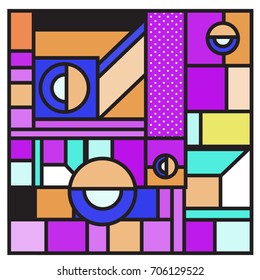 Trendy geometric elements memphis greeting cards design. Retro style texture, pattern and elements. Retro abstract pattern poster and cover design template for summer holiday season.
