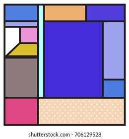 Trendy geometric elements memphis greeting cards design. Retro style texture, pattern and elements. Retro abstract pattern poster and cover design template for summer holiday season.
