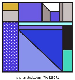 Trendy geometric elements memphis greeting cards design. Retro style texture, pattern and elements. Retro abstract pattern poster and cover design template for summer holiday season.
