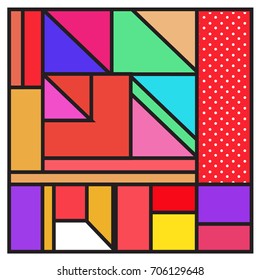 Trendy geometric elements memphis greeting cards design. Retro style texture, pattern and elements. Retro abstract pattern poster and cover design template for summer holiday season.
