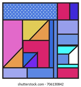 Trendy geometric elements memphis greeting cards design. Retro style texture, pattern and elements. Retro abstract pattern poster and cover design template for summer holiday season.
