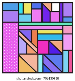 Trendy geometric elements memphis greeting cards design. Retro style texture, pattern and elements. Retro abstract pattern poster and cover design template for summer holiday season.
