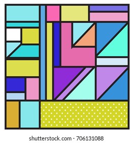 Trendy geometric elements memphis greeting cards design. Retro style texture, pattern and elements. Retro abstract pattern poster and cover design template for summer holiday season.
