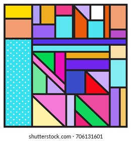 Trendy geometric elements memphis greeting cards design. Retro style texture, pattern and elements. Retro abstract pattern poster and cover design template for summer holiday season.
