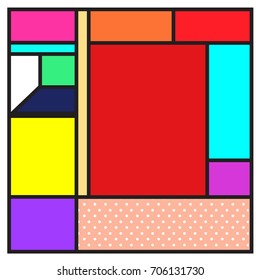 Trendy geometric elements memphis greeting cards design. Retro style texture, pattern and elements. Retro abstract pattern poster and cover design template for summer holiday season.

