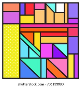 Trendy geometric elements memphis greeting cards design. Retro style texture, pattern and elements. Retro abstract pattern poster and cover design template for summer holiday season.